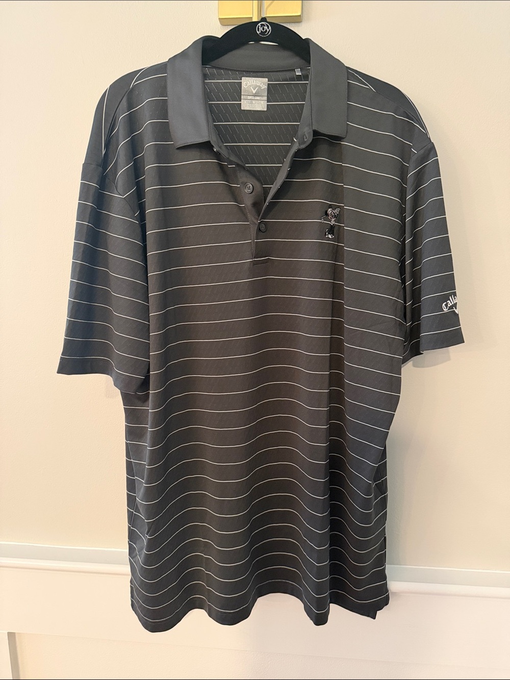 Callaway Men's Mickey Mouse Black Striped Golf Polo